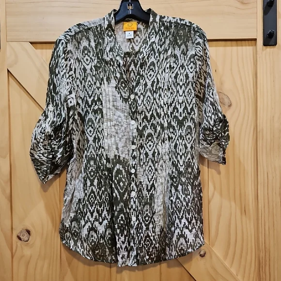 Ruby Rd. | Abstract Patterned Sheer Top | Medium - Picture 1 of 4